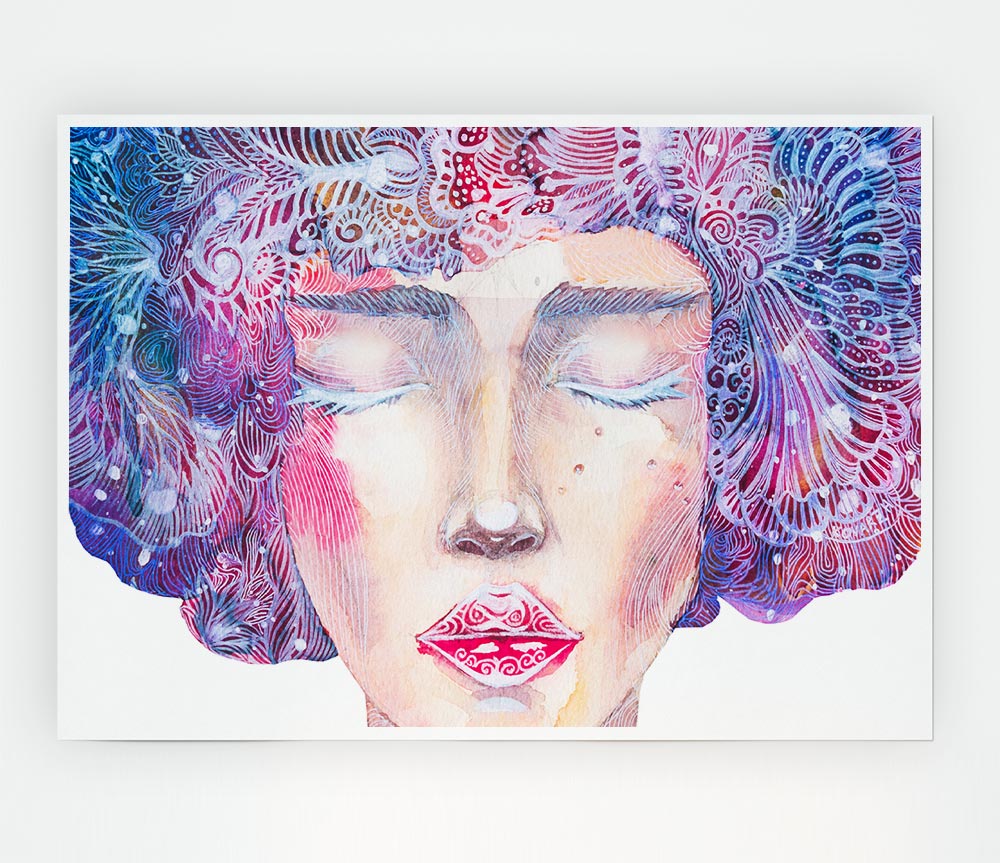 The Pretty Watercolour Face Print Poster Wall Art