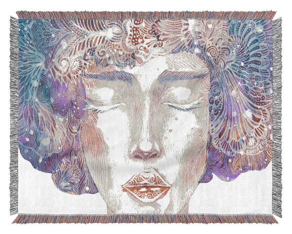 The Pretty Watercolour Face Woven Blanket