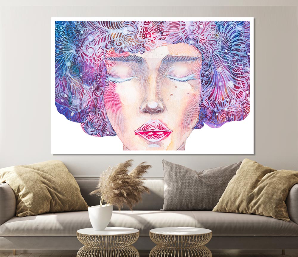 The Pretty Watercolour Face Print Poster Wall Art