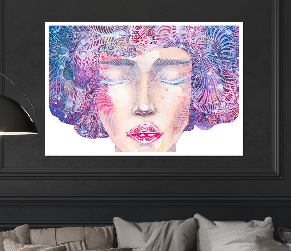 The Pretty Watercolour Face Print Poster Wall Art