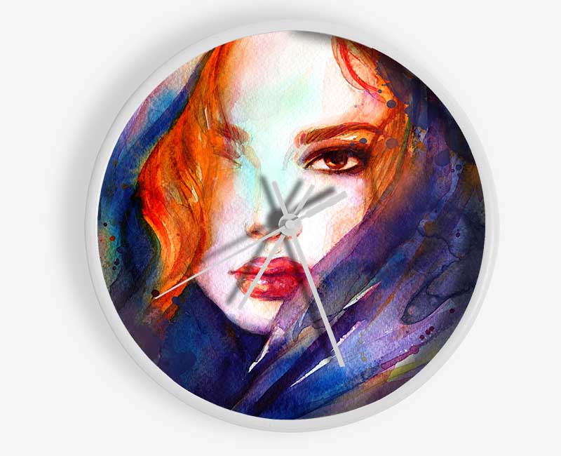 Rainbow Coloured Woman Clock - Wallart-Direct UK