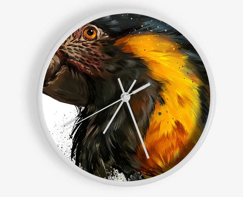 Rainbow Splatter Parrot Clock - Wallart-Direct UK