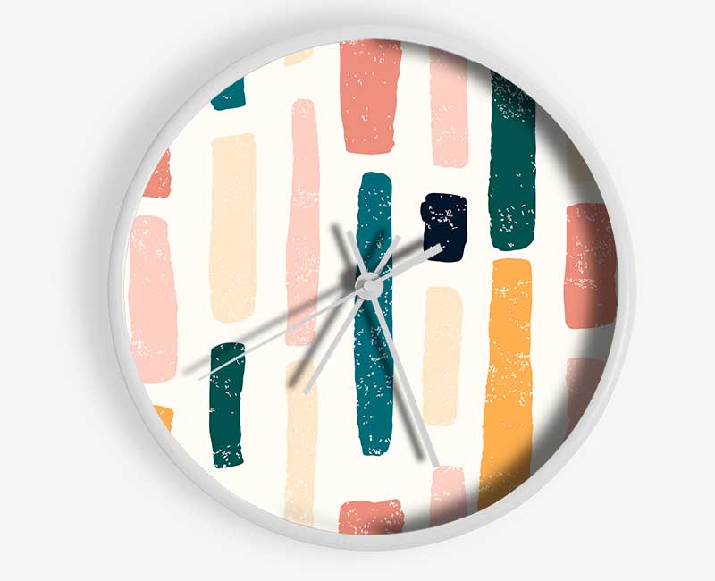 Lines Of Pastel Clock - Wallart-Direct UK