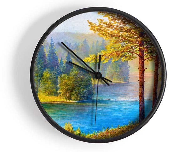 The Blue Lake Of Nebraska Clock - Wallart-Direct UK