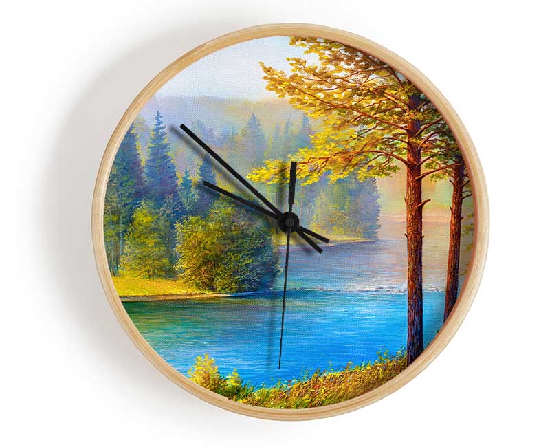 The Blue Lake Of Nebraska Clock - Wallart-Direct UK