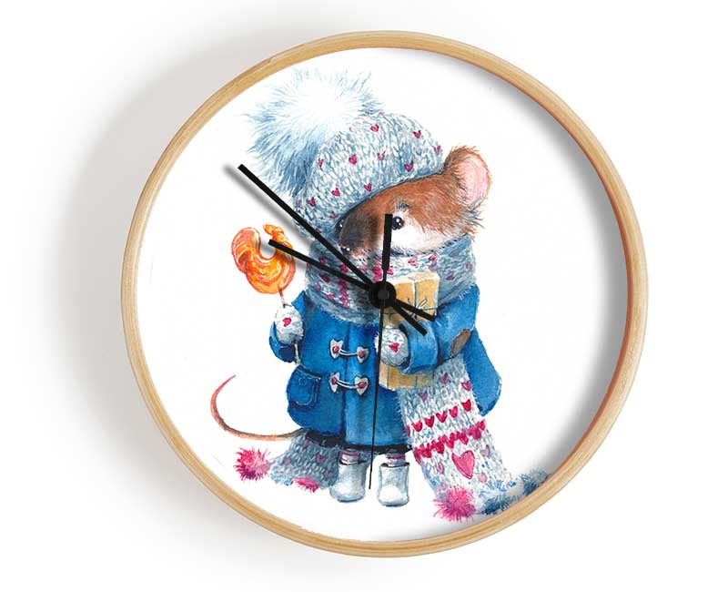 Watercolour Mouse Clock - Wallart-Direct UK