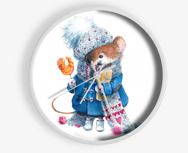 Watercolour Mouse Clock - Wallart-Direct UK