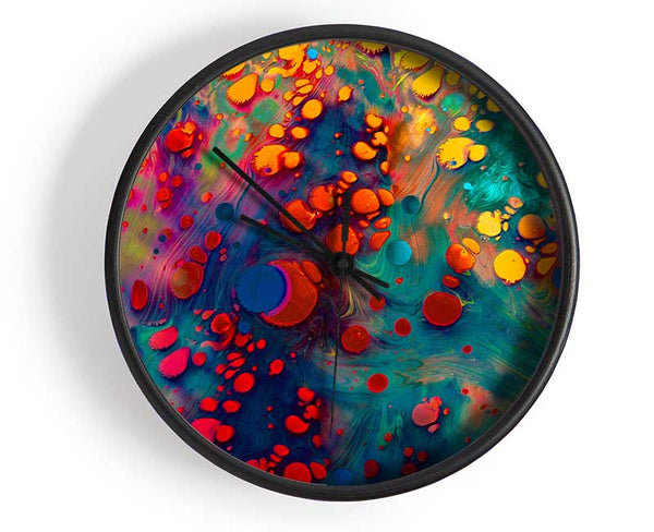 Paint Blobs In Oil Clock - Wallart-Direct UK