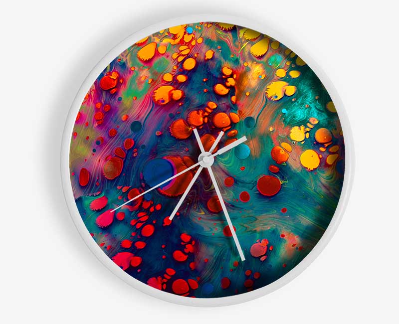 Paint Blobs In Oil Clock - Wallart-Direct UK