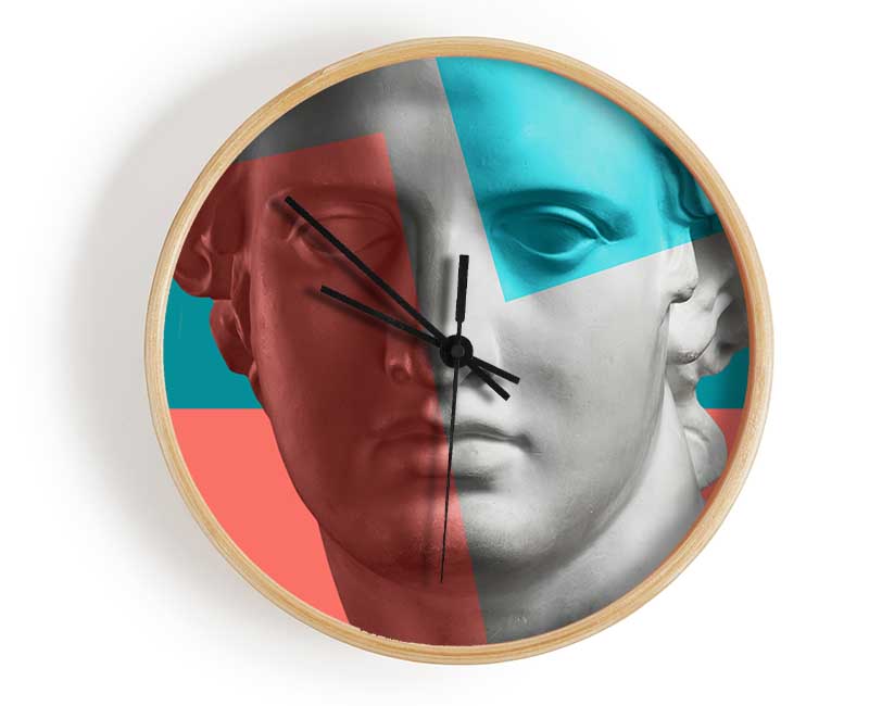 Greek Head Of Colour Clock - Wallart-Direct UK