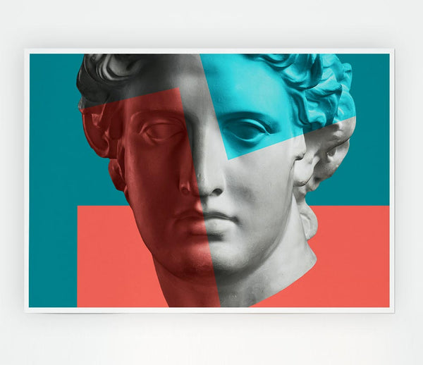 Greek Head Of Colour Print Poster Wall Art