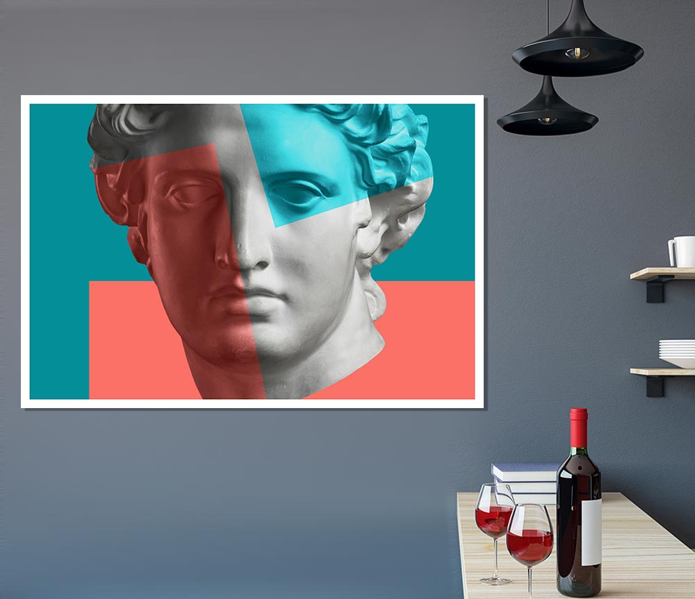 Greek Head Of Colour Print Poster Wall Art