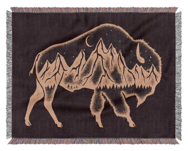 Night Bison Woven Blanket