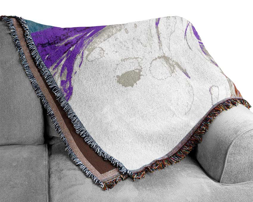 Lilac Woman Watercolour Woven Blanket