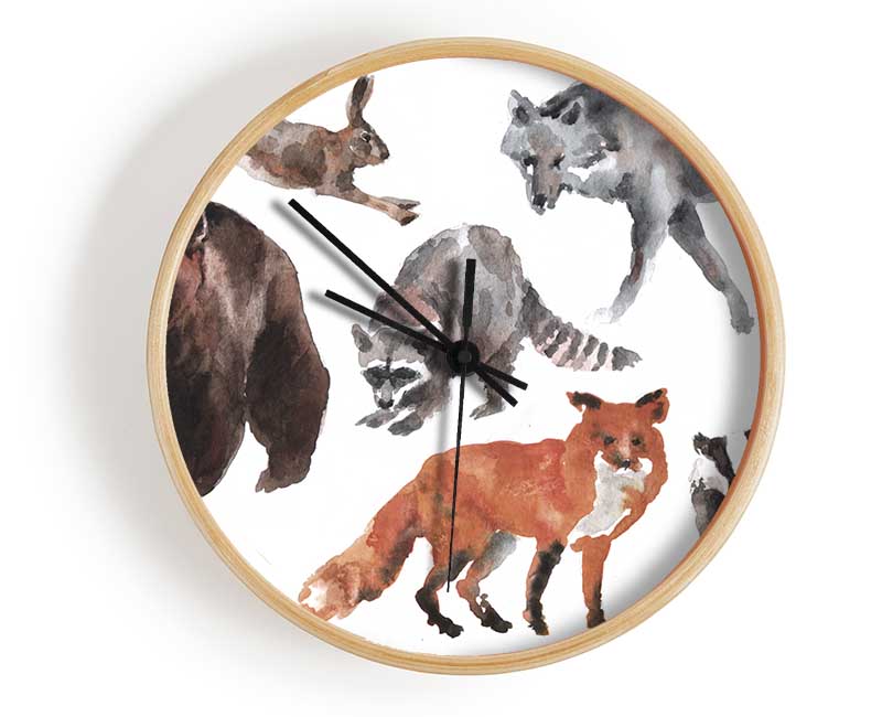 The Forest Animals Clock - Wallart-Direct UK