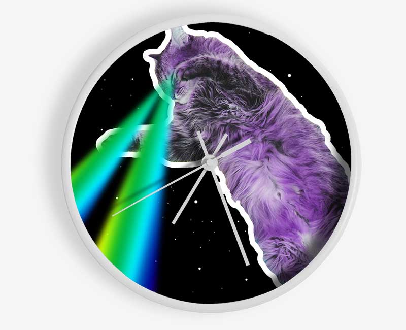 Cat Lazer Beam Space Clock - Wallart-Direct UK