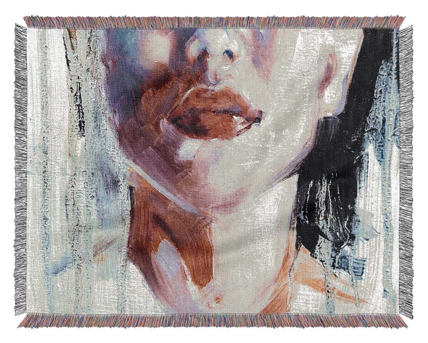 The Lips Of A Woman Woven Blanket