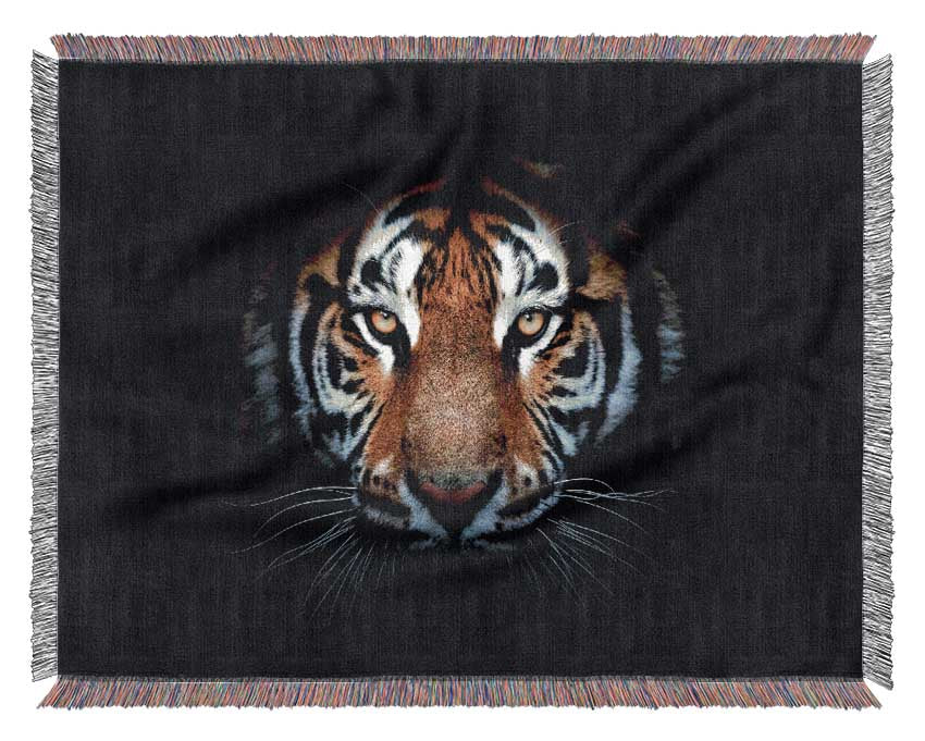 Tiger In The Dark Woven Blanket