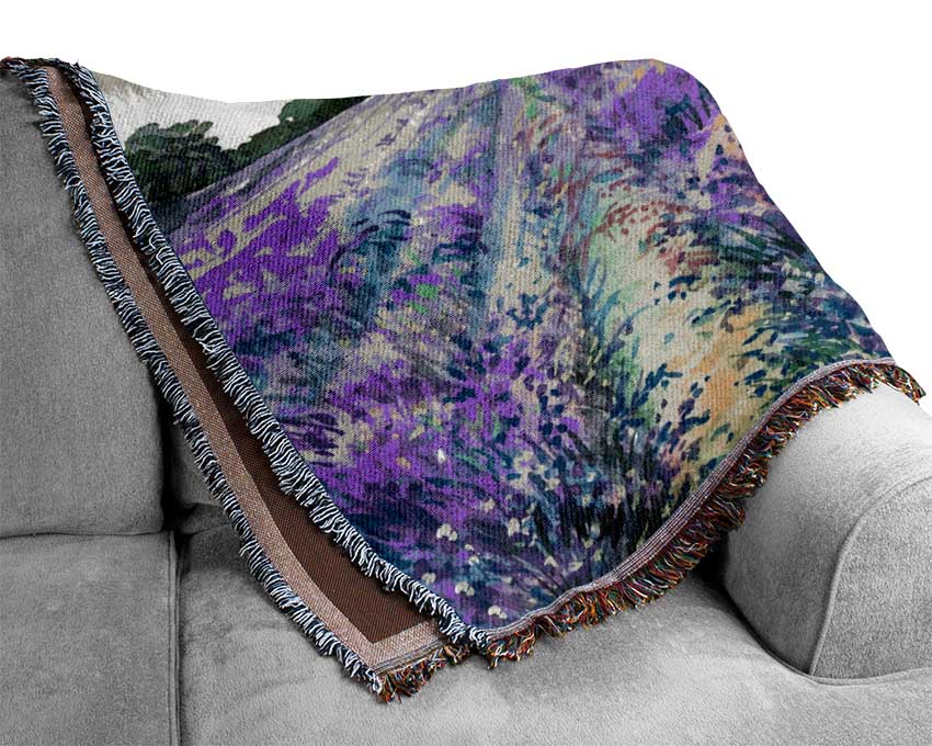 Lilac Fields Sunset Woven Blanket