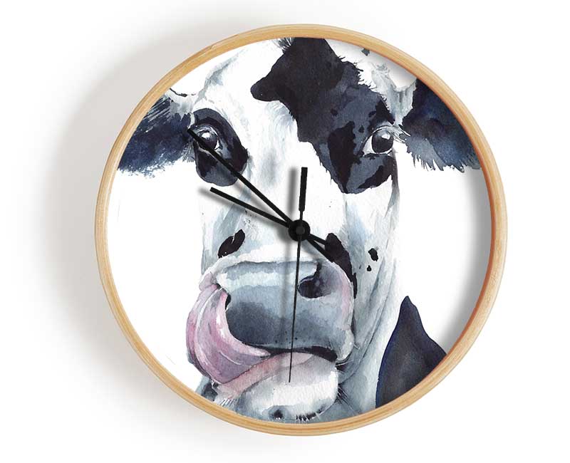 Cow Licking Clock - Wallart-Direct UK