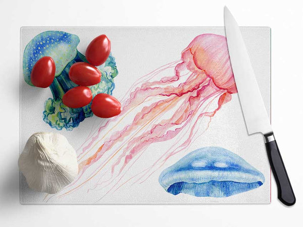 The Jellyfish Of The Sea Glass Chopping Board