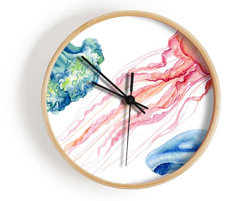 The Jellyfish Of The Sea Clock - Wallart-Direct UK