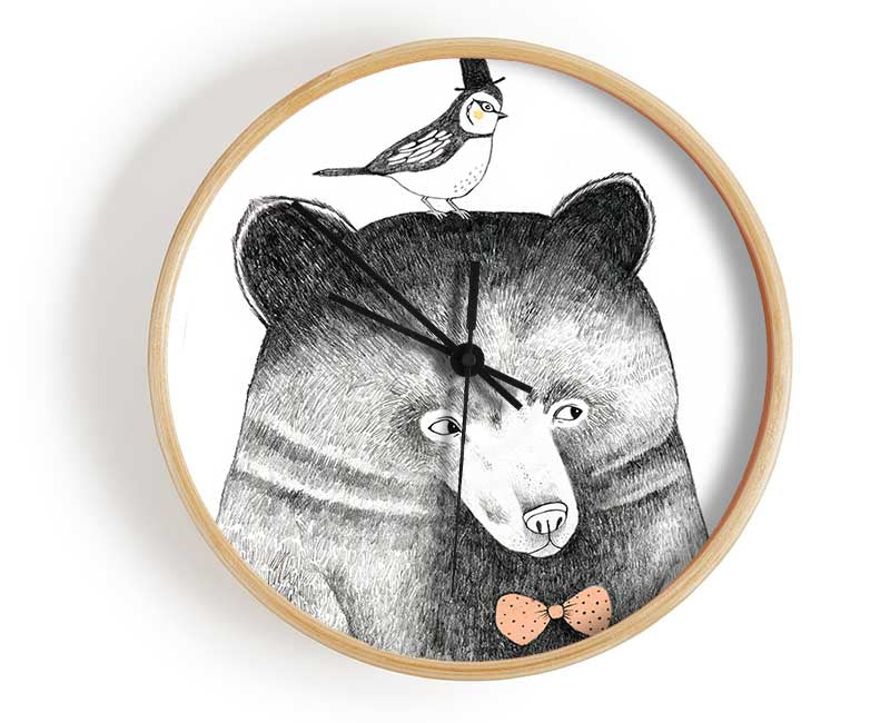 Bird And Bear Clock - Wallart-Direct UK