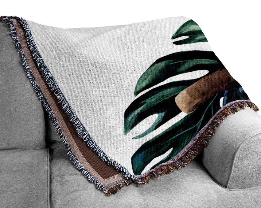 Palm Leaf Toucan Woven Blanket