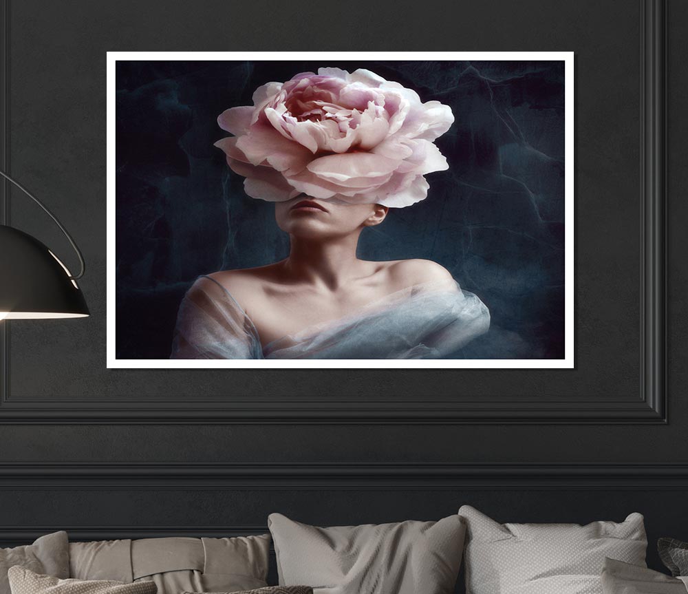 The Pink Flower Head Print Poster Wall Art