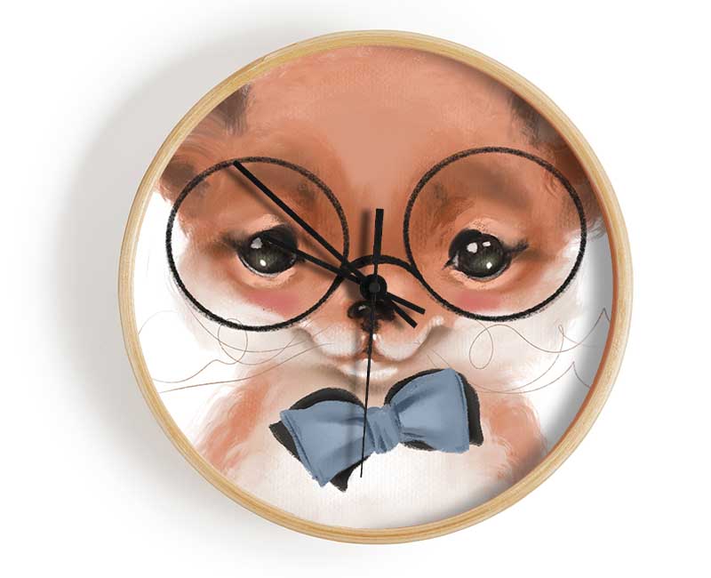 Little Puppy Glasses Clock - Wallart-Direct UK