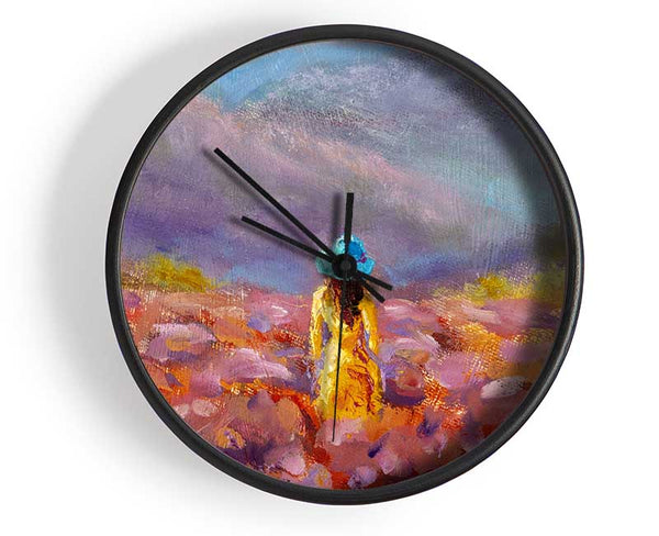 The Yellow Woman In The Field Clock - Wallart-Direct UK