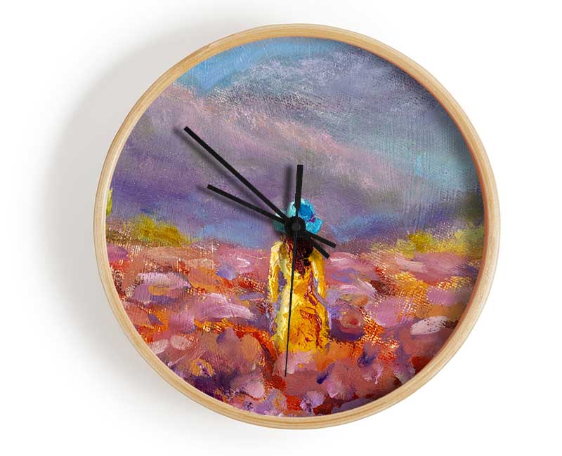 The Yellow Woman In The Field Clock - Wallart-Direct UK