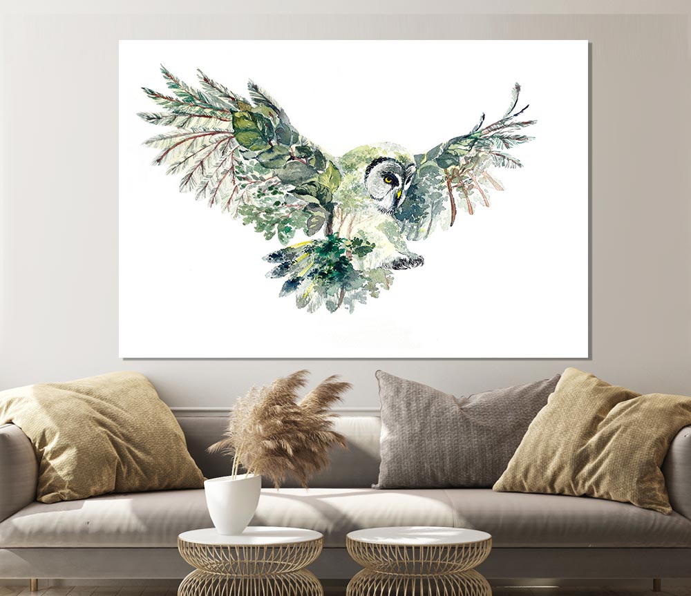 The Forest Owl Print Poster Wall Art