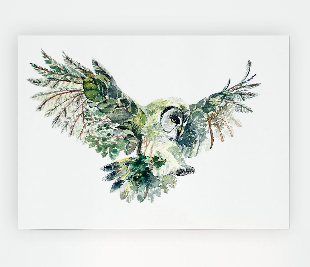 The Forest Owl Print Poster Wall Art