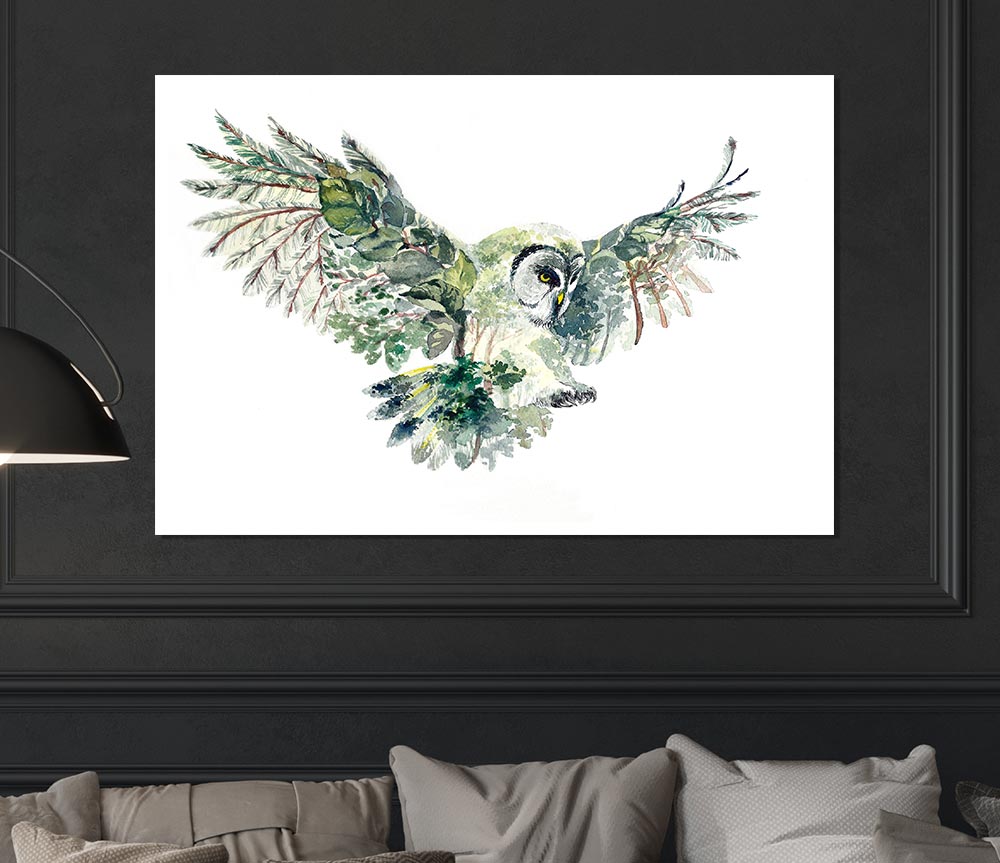 The Forest Owl Print Poster Wall Art