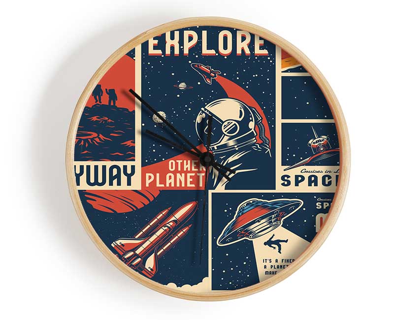 Space Exploration Clock - Wallart-Direct UK