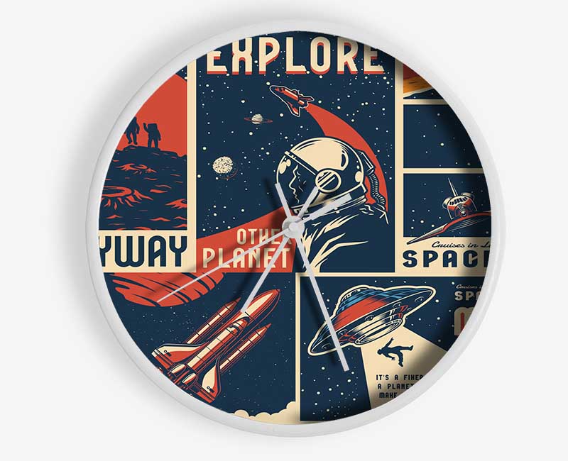 Space Exploration Clock - Wallart-Direct UK