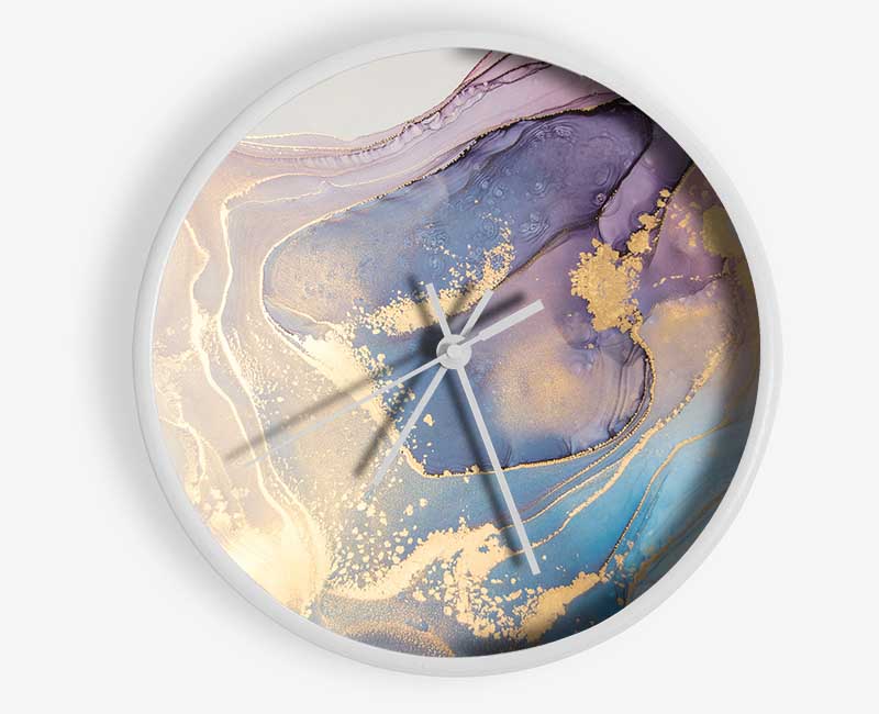 Stunning Glitter Marble Clock - Wallart-Direct UK