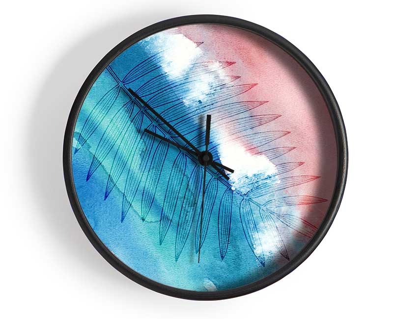 The Fern On Watercolour Clock - Wallart-Direct UK