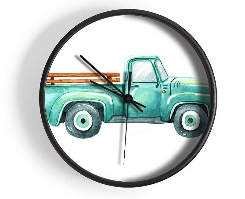 Pick Up Truck Watercolour Clock - Wallart-Direct UK