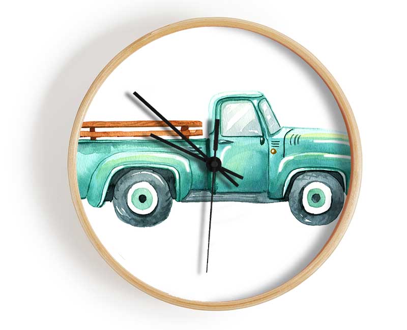 Pick Up Truck Watercolour Clock - Wallart-Direct UK