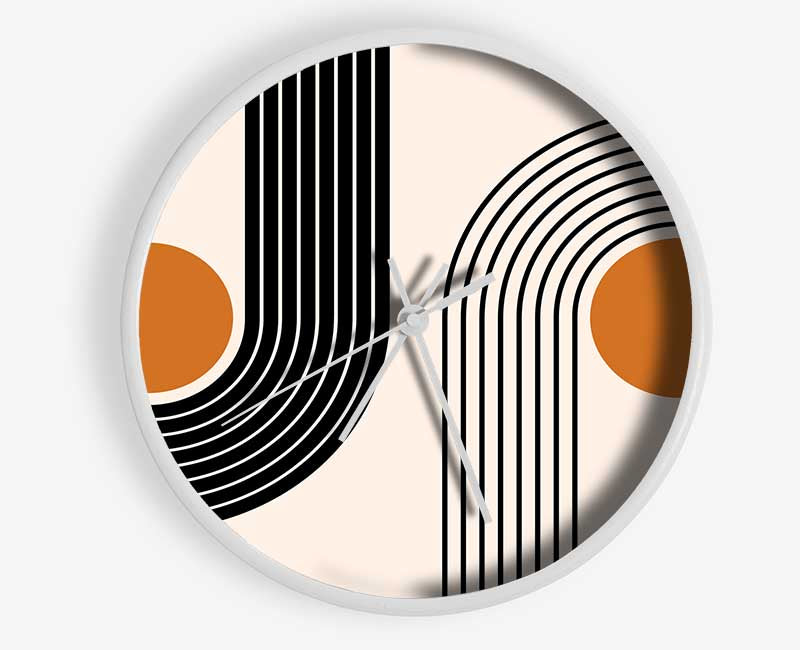 Curved Lines Round The Sun Clock - Wallart-Direct UK