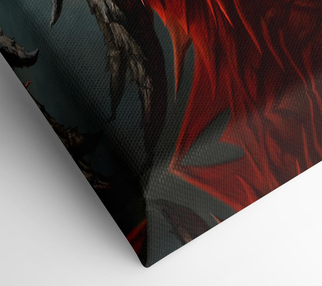 Picture of Red Nasty Dragon Canvas Print Wall Art