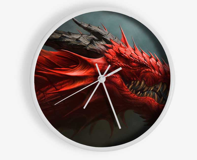 Red Nasty Dragon Clock - Wallart-Direct UK