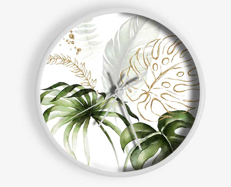 Beautiful Cheese Plant Clock - Wallart-Direct UK