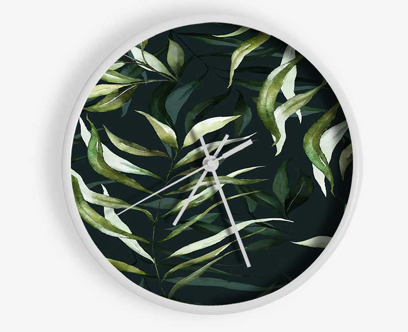 Green Leaves Of Plenty Clock - Wallart-Direct UK