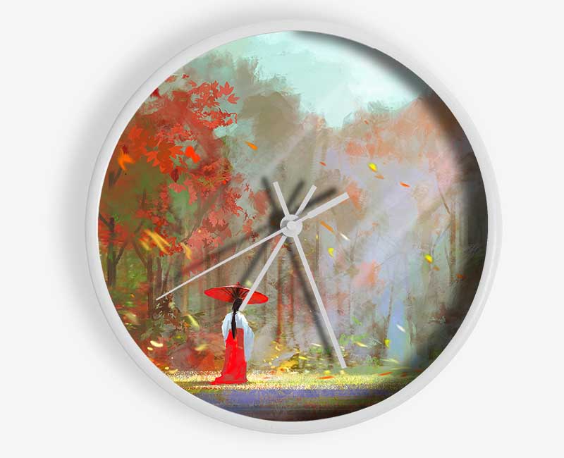 Geisha In The Woods Clock - Wallart-Direct UK