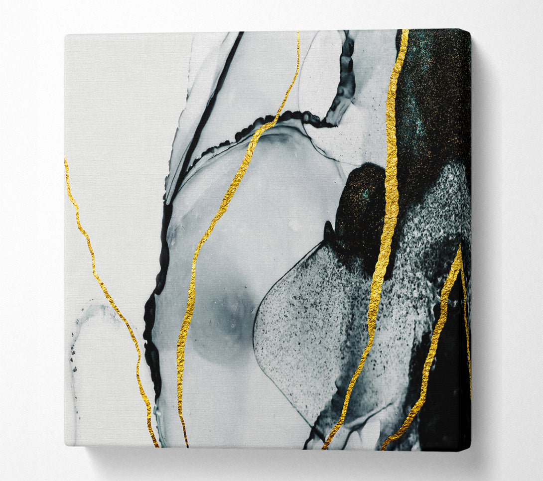 A Square Canvas Print Showing The Black Stone Glitter Square Wall Art