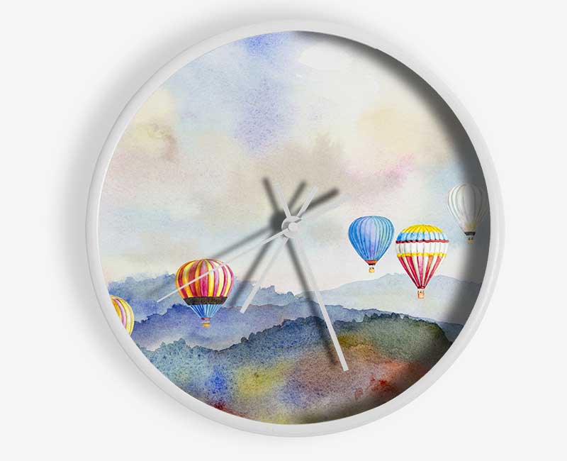 Hot Air Balloons In The Valley Clock - Wallart-Direct UK