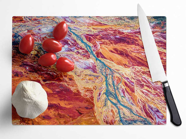 The Mountain River System Glass Chopping Board